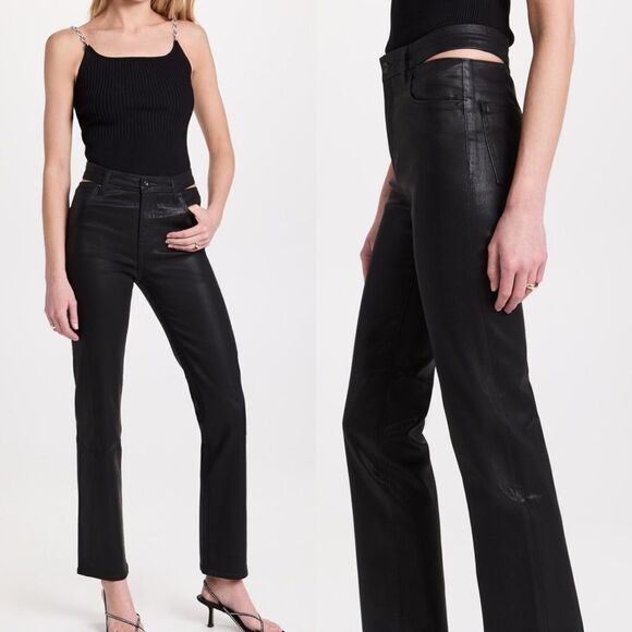 Jonathan Simkhai Amelia cut out black jeans coated pants Standard NWT 29 - Picture 1 of 12